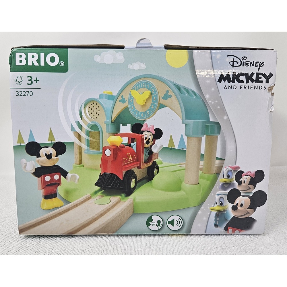 BRIO Disney Mickey Mouse Record & Play Train Station, 4 Pieces, #32270, EUC! B